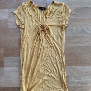 tight yellow skinny shirt